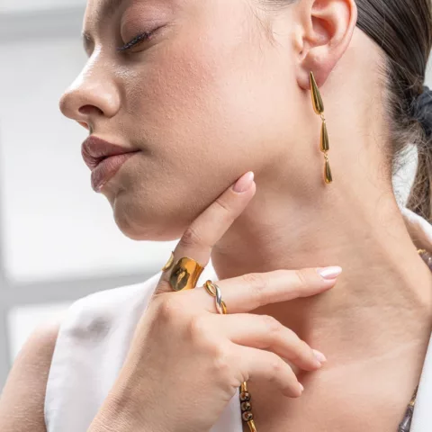 Σκουλαρίκια από ατσάλι με μήκος 6εκ.