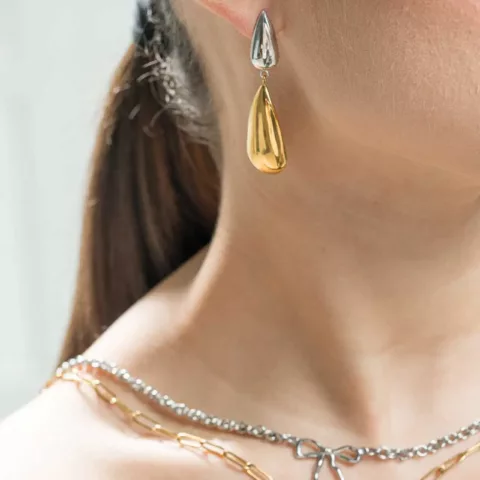 Σκουλαρίκια από ατσάλι με μήκος 5,5εκ.