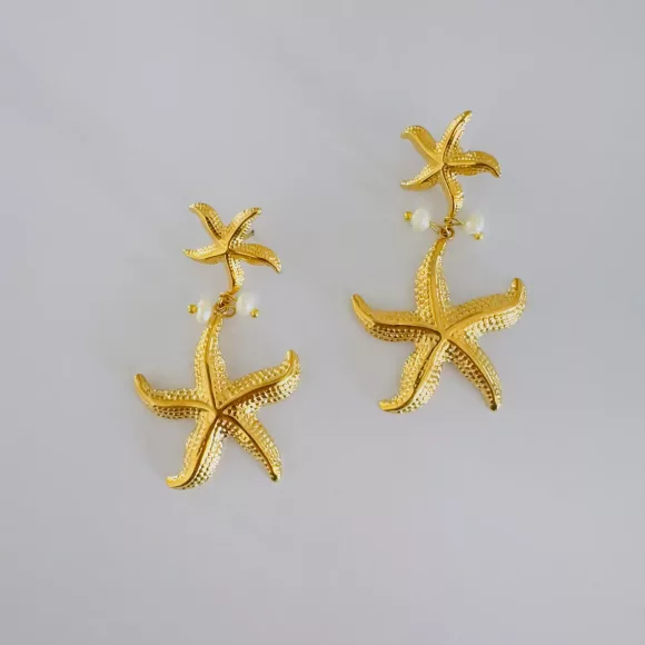 Echo pearl earrings Echo earrings – 6 cm freshwater pearl earrings with hypoallergenic stainless steel clasp