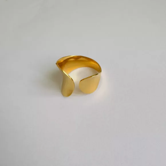 Flat Ring αχτυλίδι από ανοξείδωτο ατσάλι, ανοιχτού τύπου, προσαρμόσιμο.