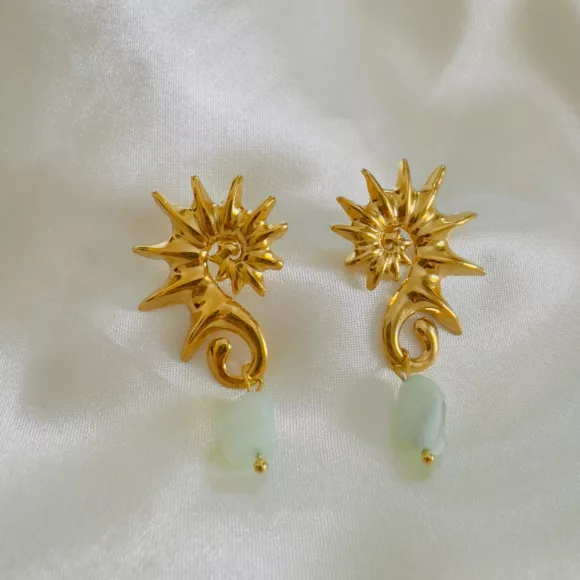 Mirage earring Mirage earring made of stainless steel with semi-precious stones