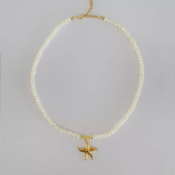 Valencia Valencia necklace with freshwater pearls and steel elements